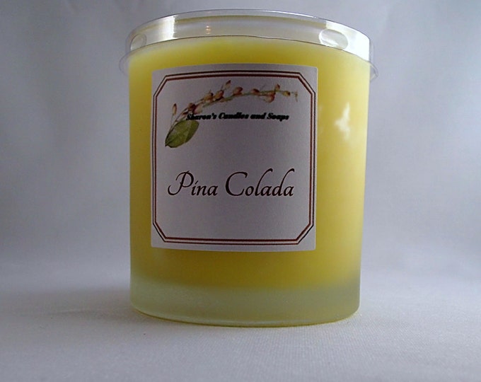 Pina Colada Soy Candle in White Frosted Tumbler