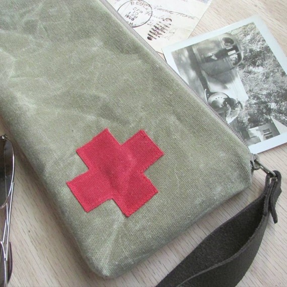 canvas kit dopp waxed canvas kit Red Waxed Cross pocket utility wristlet clutch dopp