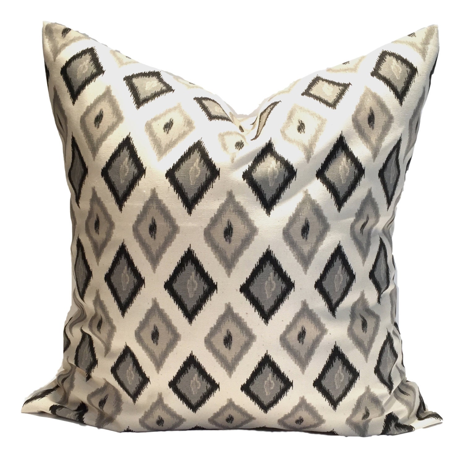 Black Pillows 16x16 inch Black Ikat Pillow Covers Gray