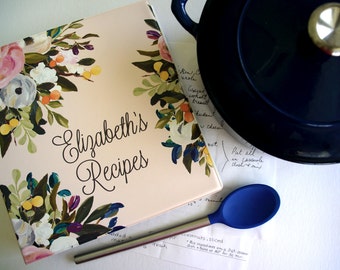 Personalized Muted Blooms Recipe Binder