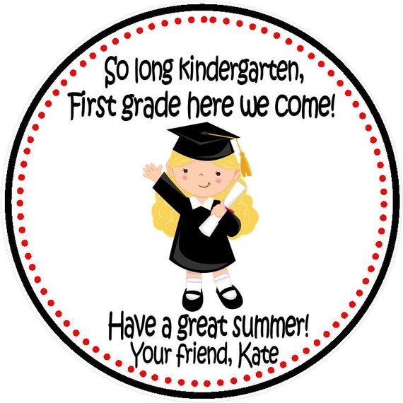 items similar to kindergarten graduation tags girls digital file on