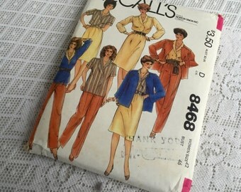 Sewing Pattern Women's Pantsuit Mccalls Vintage Clothing Patterns Uncut 1983