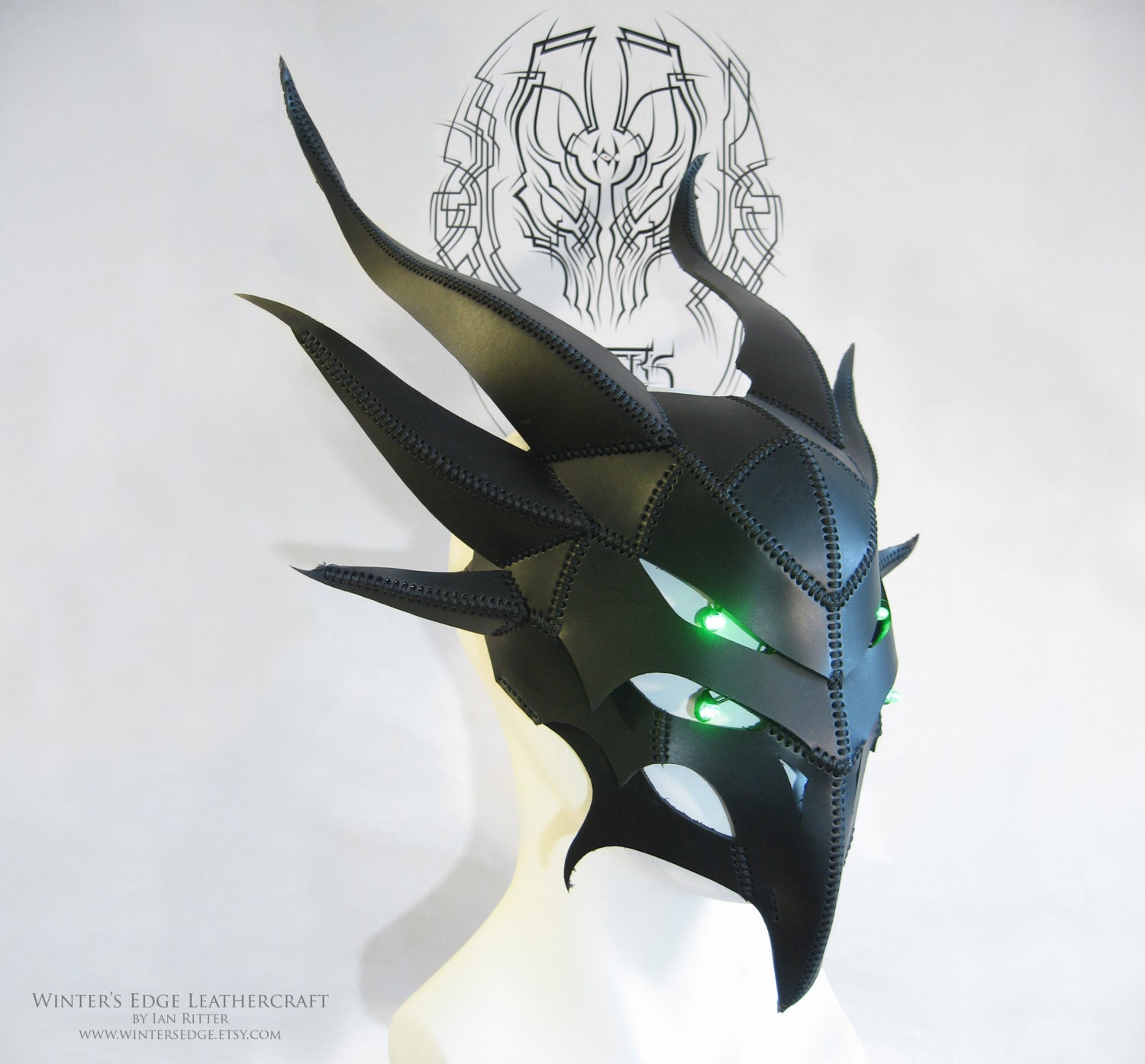 Demon V2.2 Mask with glowing eyes Completely handmade Now