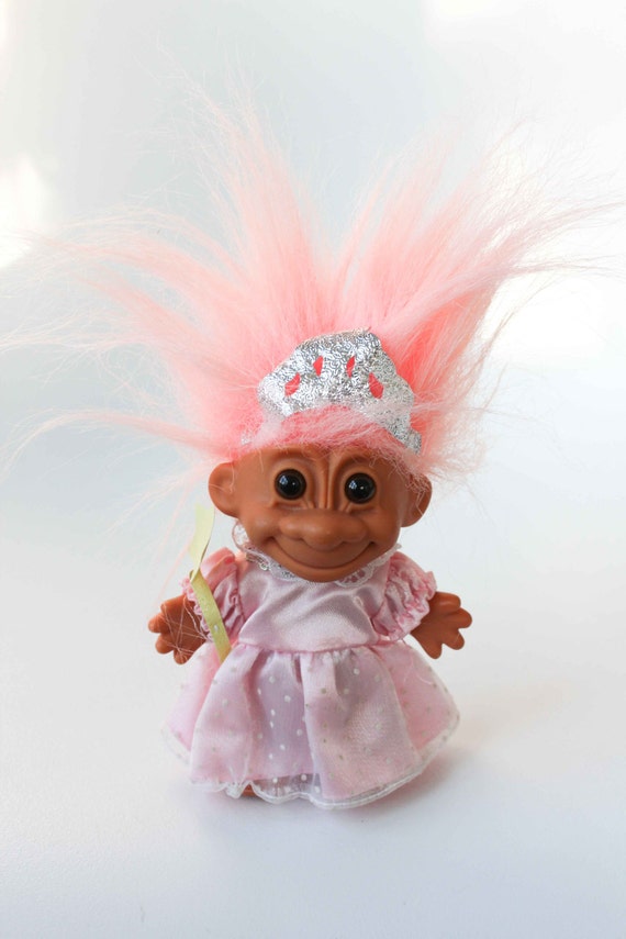 Troll Doll Fairy Princess Pink Dress Sparkle By Talltreasures