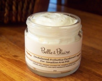 Natural Probiotic Deodorant- Vegan- Sensitive Underarms Formula- Choose Your Own Scent- 2oz