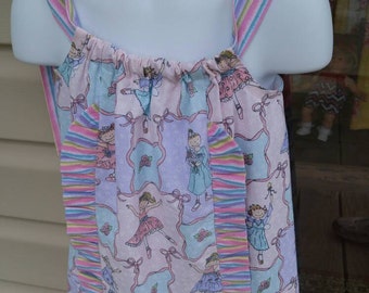 Princess and vertical striped ruffles pillowcase dress