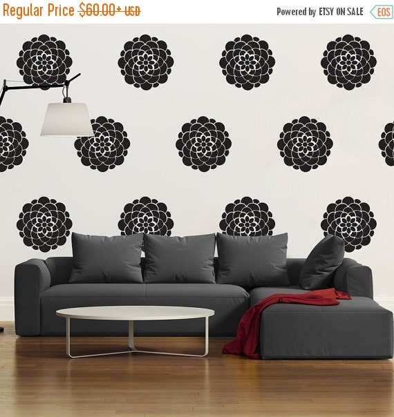 ON SALE Geometric Flower Wall Pattern Decal Modern by danadecals
