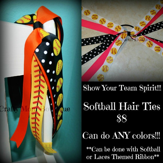 Softball Hair Ties / Baseball / All Colors / by CraftyMomBowtique
