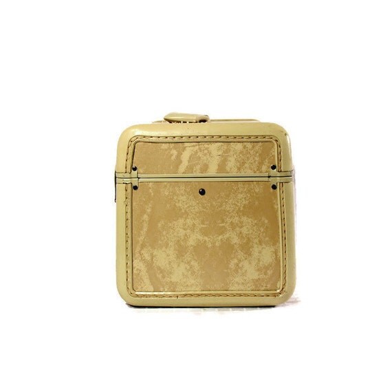 Vintage Train Case Luggage Samsonite Beige Cosmetics
