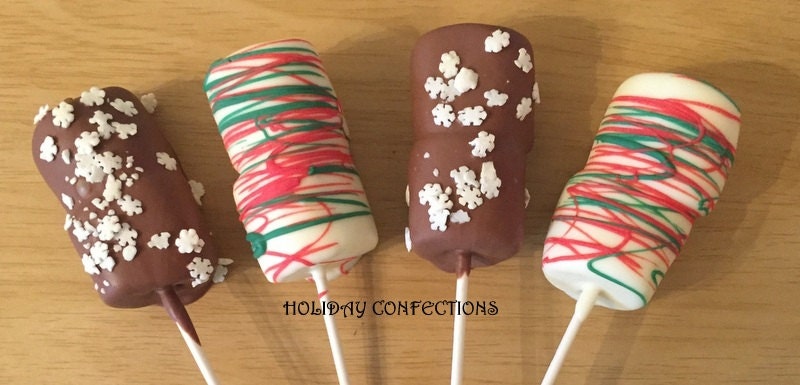 Chocolate covered marshmallows on a stick Wedding Favors