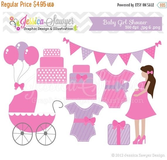 80% OFF - INSTANT DOWNLOAD - baby shower clip art, baby girl clipart, for cards, invitations, embroidery, commercial use , Il_570xn