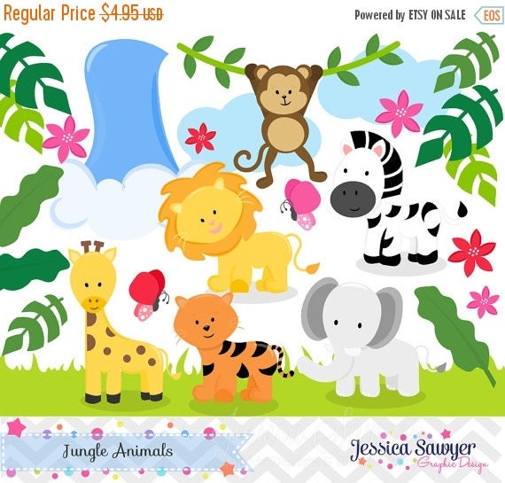80% OFF - INSTANT DOWNLOAD, jungle animal clip art for personal and commercial use Il_570xn