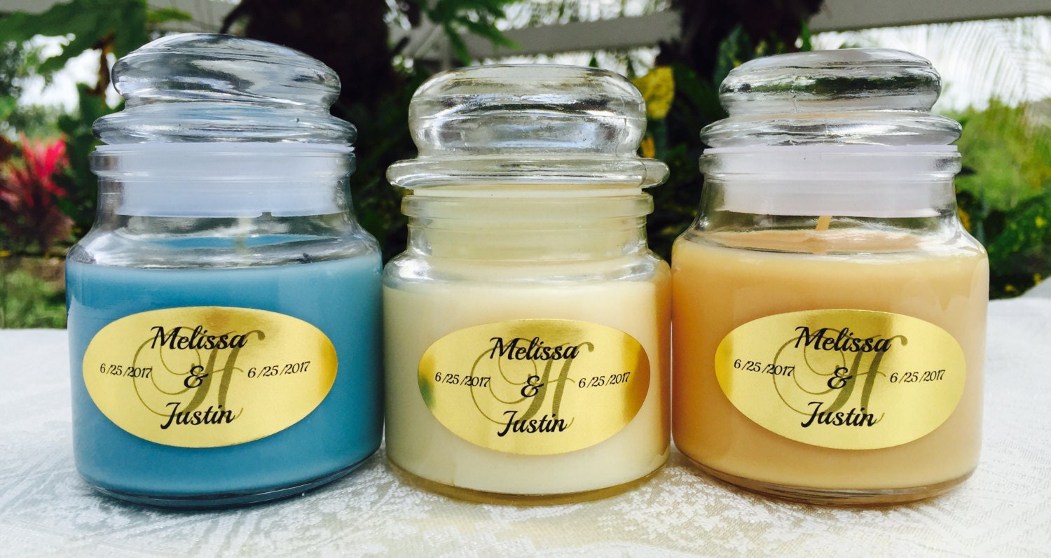 54 Oval Gold Foil Personalized MONOGRAM CANDLE Labels/stickers