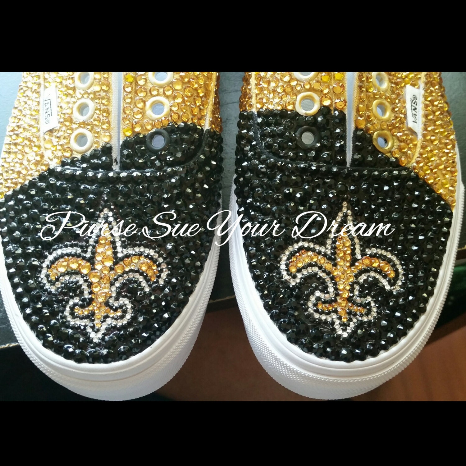Custom Swarovski Crystal Rhinestone New Orleans Saints