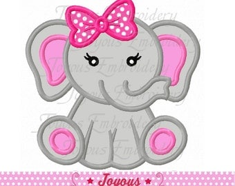 Instant Download Baby Elephant For Girls Applique Machine Embroidery Design NO:2211