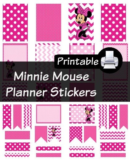 disney minnie mouse pdf printable planner stickers happy