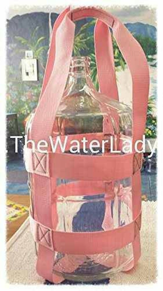 5 Gallon Pink water bottle STRAP Carrier by TheWaterLadyCreated