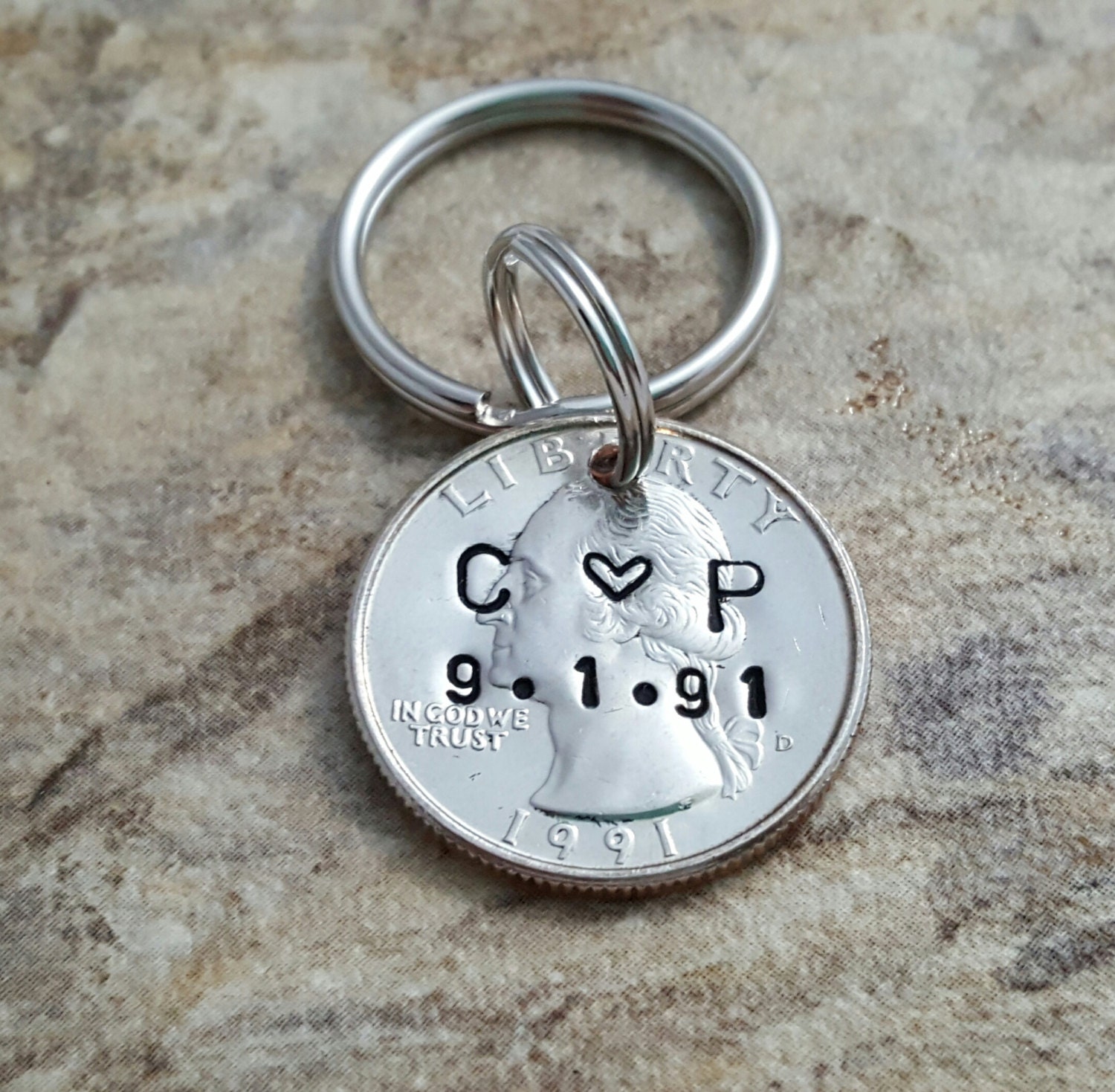 personalized 25th anniversary keychain anniversary for men