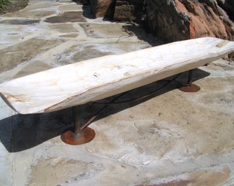 Primitive Large Wooden Dough Bowl Hand Carved shabby WHITE Treenware Trencher WITH stand 0854