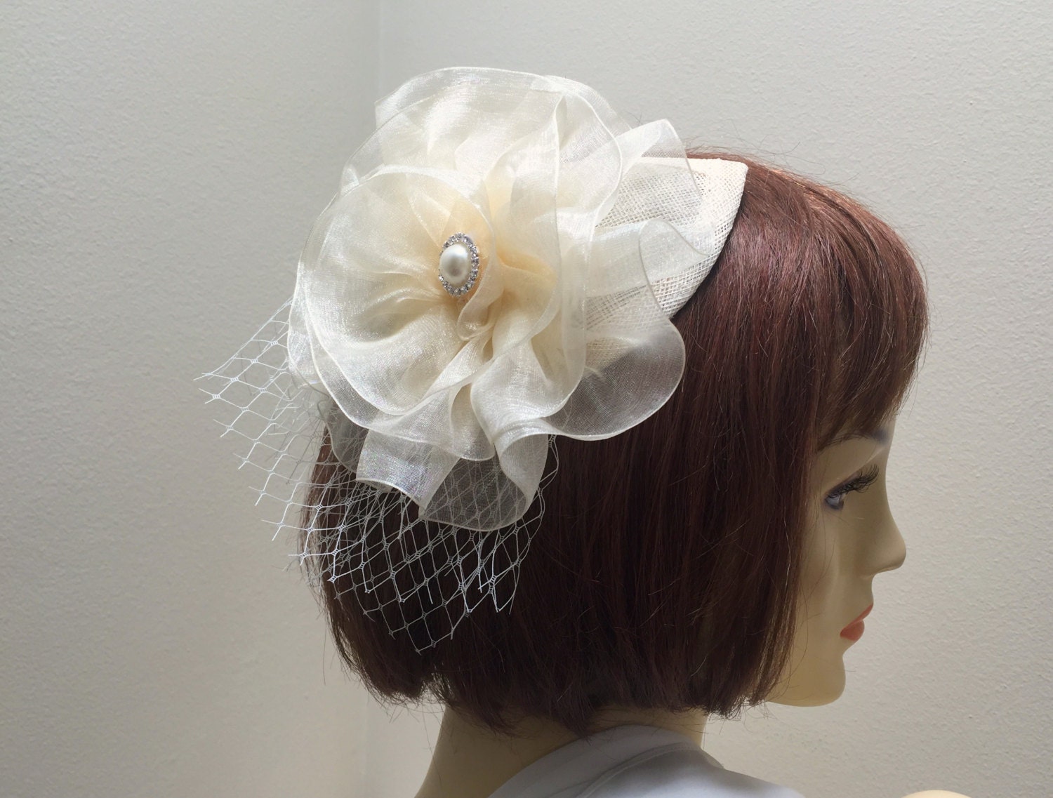Ivory Fascinator Hat Cream Fascinator Ivory Mini Hat Cream