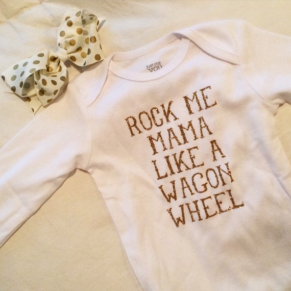 Rock Me Mama Wagon Wheel Baby Bodysuit by