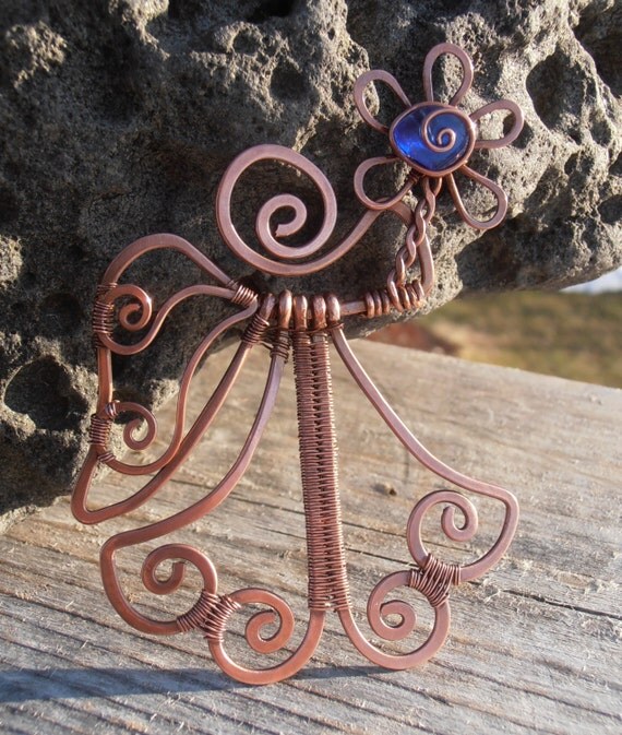 Items Similar To Unique Copper Wire Angel Ornament On Etsy