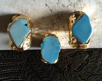 Turquoise Ring,Raw Stone Ring,Turquoise Cigar Ring,Large Turquoise Ring,Gold Turquoise Ring,Cigar Ring,Large Turquoise Ring,Boho Turquoise