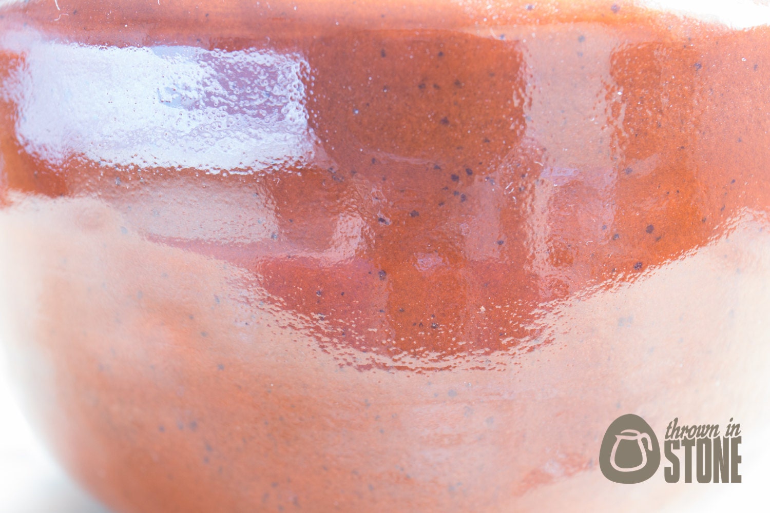 Yarn Bowl Speckled Deep Burnt Orange Wool Bowl Stoneware