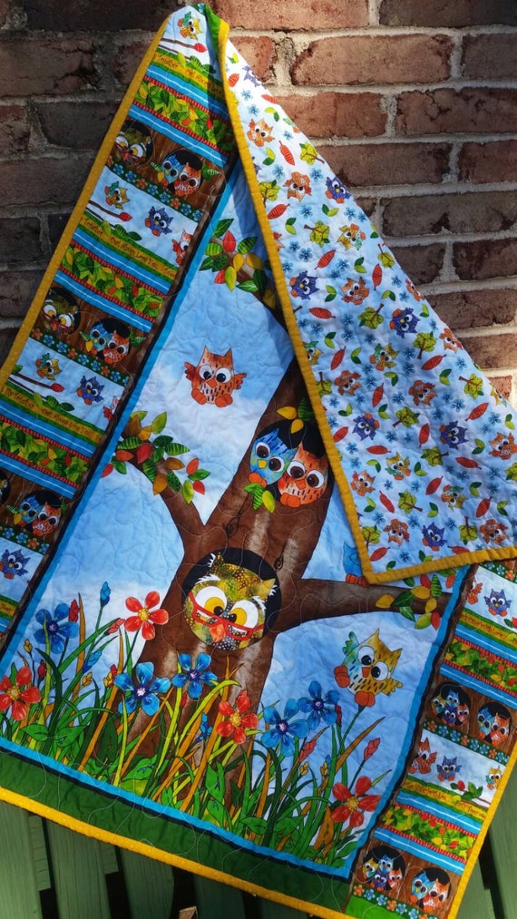 Woodland Nursery Owl Boy Crib Bedding Quilt Nursery