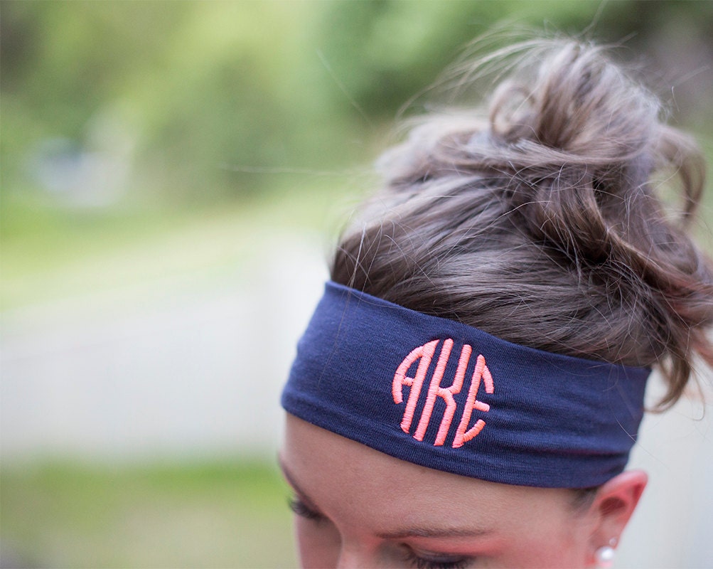 Embroidered Monogram Headband