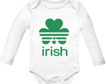 Baby Sports Clover - St. Patrick's Day - Long Sleeve Onesie