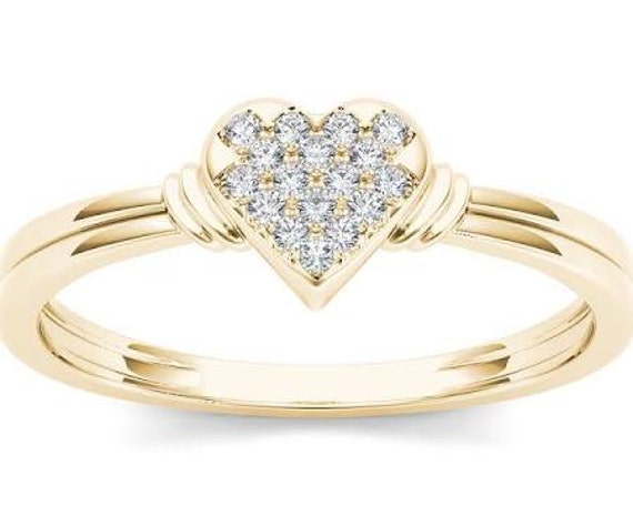 10Kt Yellow Gold Diamond Heart Ring