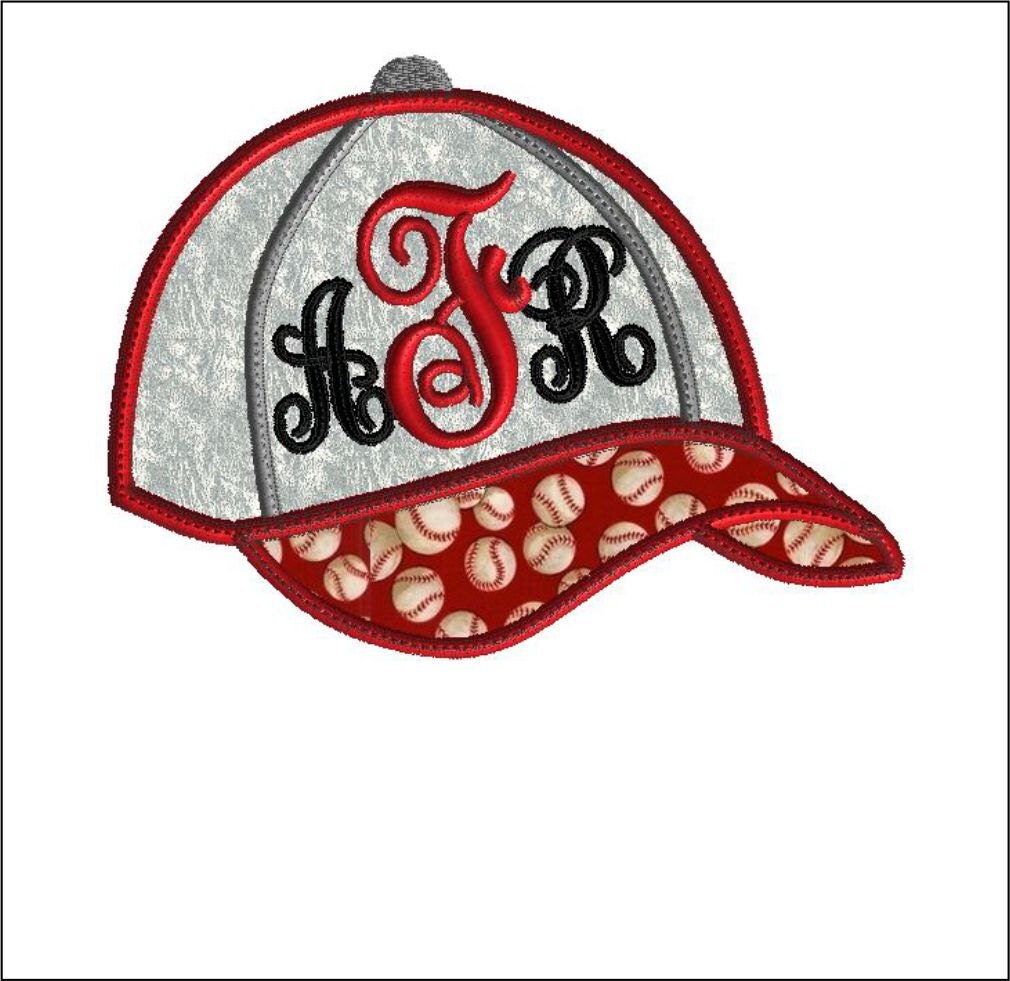 baseball embroidery Baseball Cap Embroidery Design Monogram