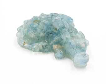 Gemstone Pocket Dragon in Resin Aquamarine Sleeping Baby Dragon