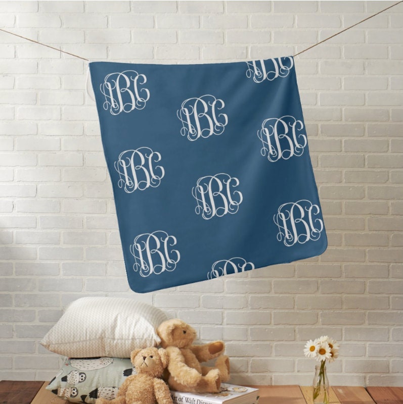 Personalized Baby Boy Blanket Monogram Receiving by LoveyDoveyKids