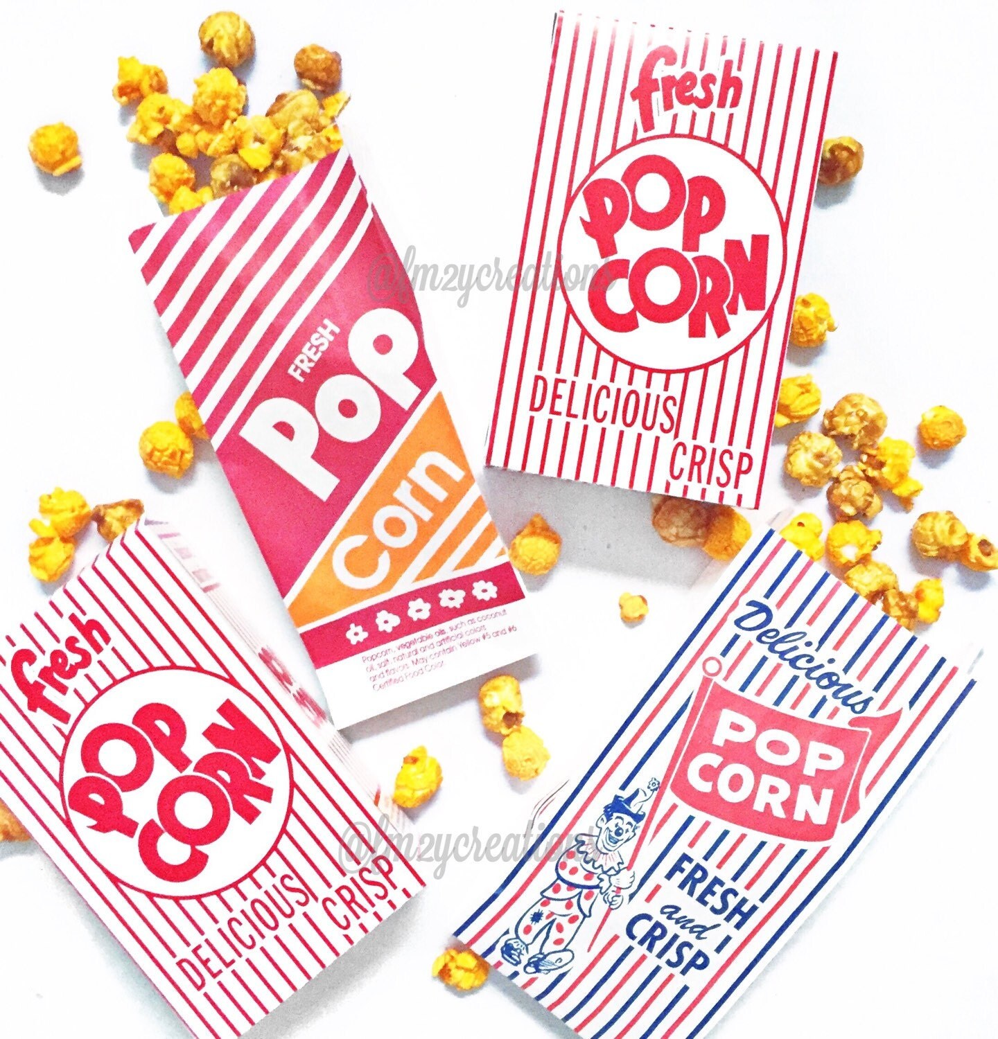 POPCORN BAGS50 Retro Vintage Popcorn Bags Favor: Circus