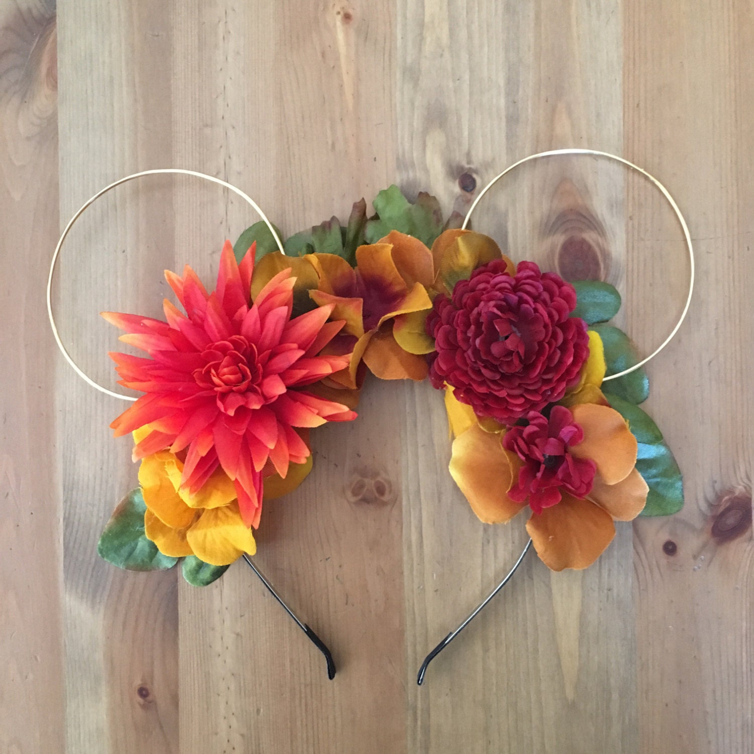Wire mouse ears mickey ears wire ear headband flower