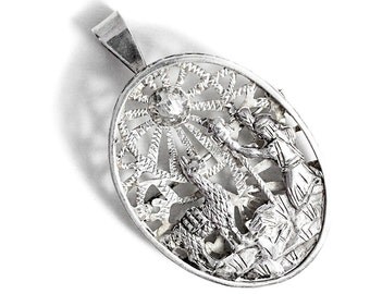 Peruan Pendant Lama Sungod Sterling Silver Jewelry