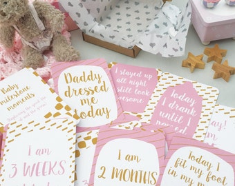 32 Alternative Baby Milestone Cards / funny baby moments / First 0-12 months / Free UK Delivery