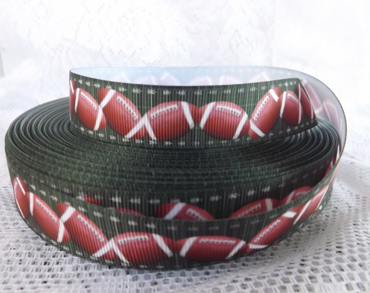 football ribbon football grosgrain ribbon 7/8 sport