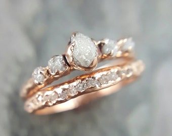 custom raw diamond rose gold engagement ring rough gold wedding dainty delicate ring diamond wedding ring - Wedding Rings Rose Gold custom raw diamond rose gold engagement ring rough gold wedding dainty delicate ring diamond wedding ring - Wedding Rings Rose Gold