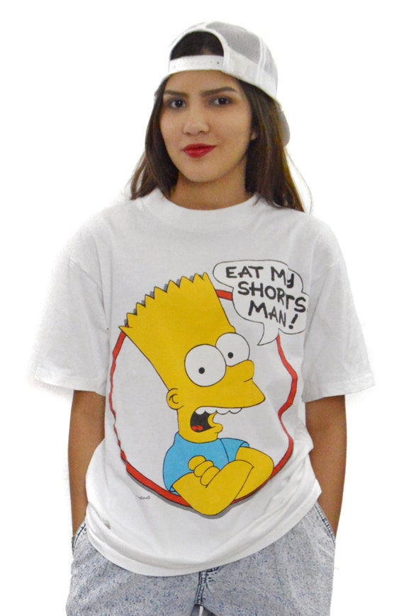 Vintage 90s The Simpsons Bart Simpson Eat My Shorts, Man! T Shirt Sz L ...