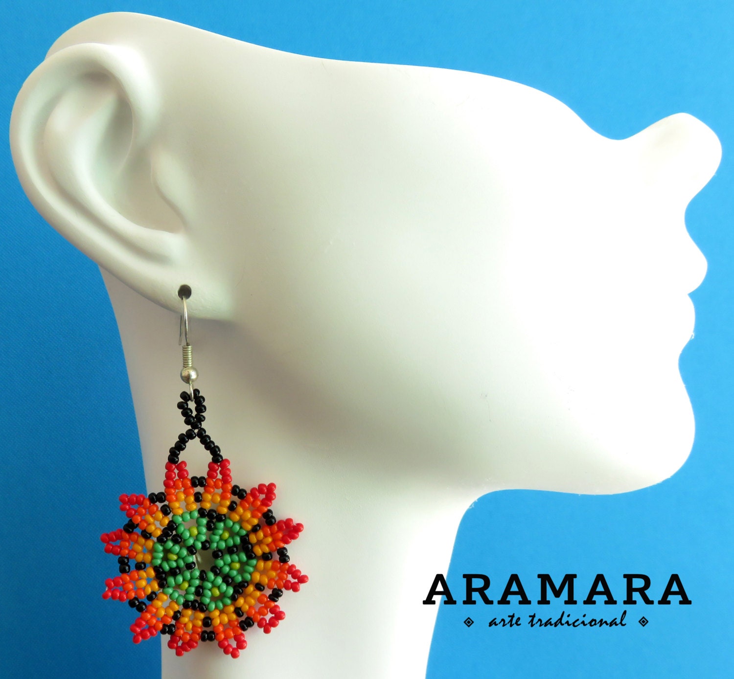 Mexican Huichol Beaded Flower Necklace Bracelet And By Aramara