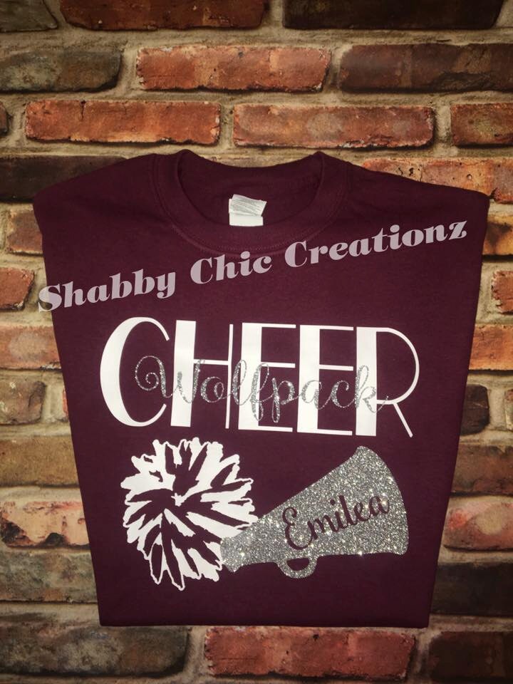 Cheer cheerleader shirt pom pom megaphone Cheering Mom Sport