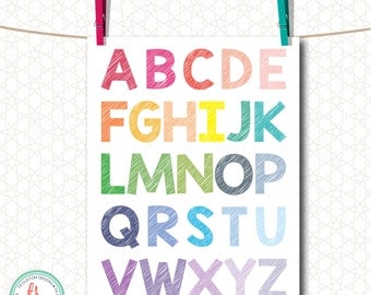 rainbow alphabet etsy