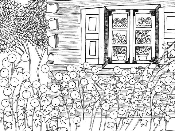 Adult Coloring Page Country Life 02 Printable Adult