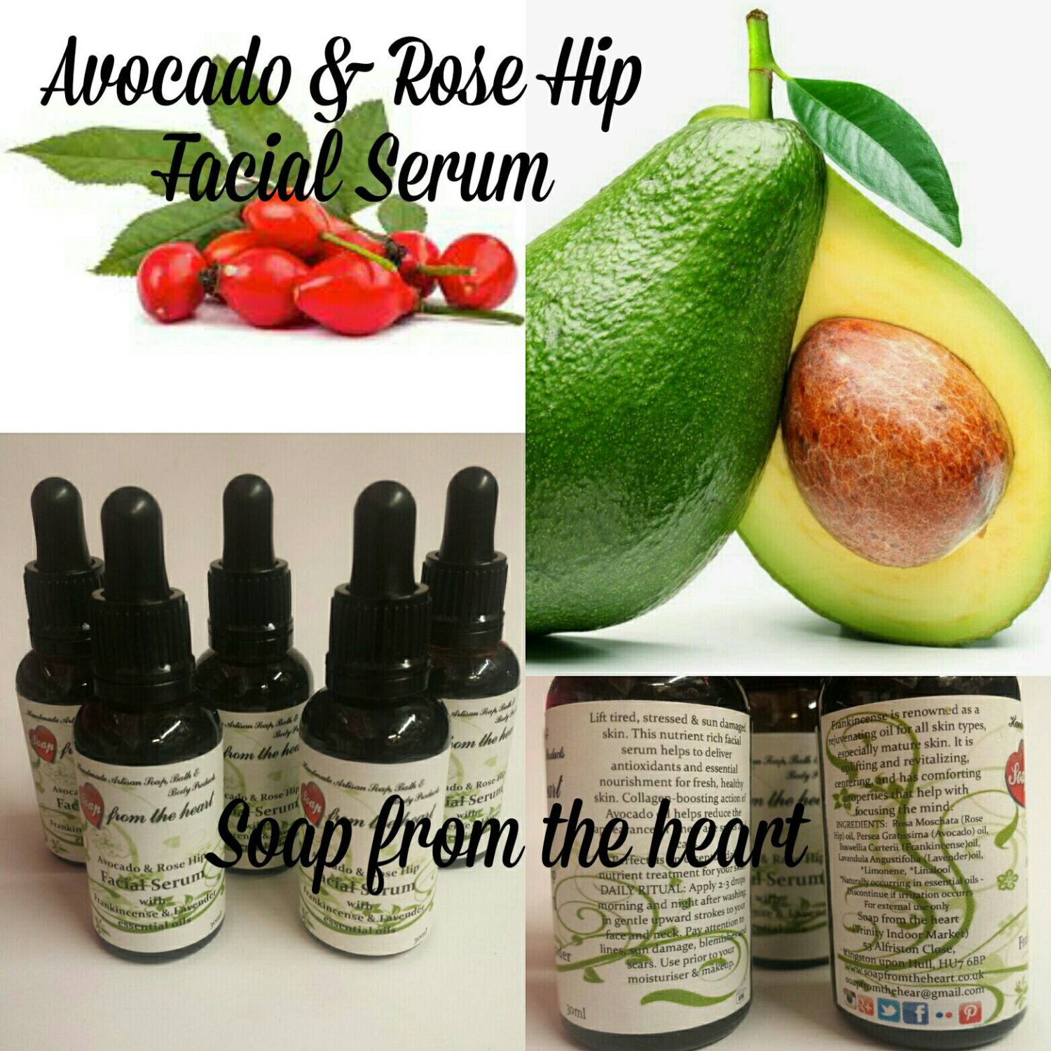 Avocado & Rose Hip Facial Serum with Frankincense