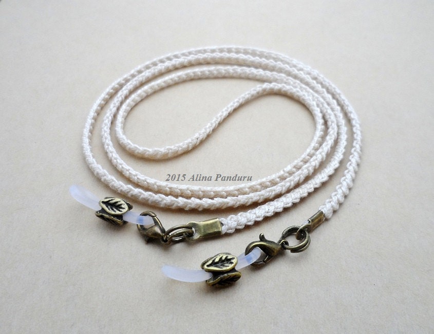 Cotton Lace Eyeglasses Chain Crochet Eyeglass Chain White