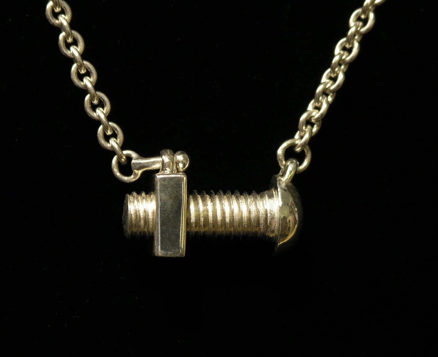 Pendant Sterling Nut and Bolt necklace