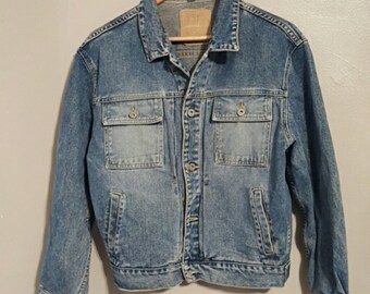 Items similar to Pink Cherry Jean Jacket on Etsy